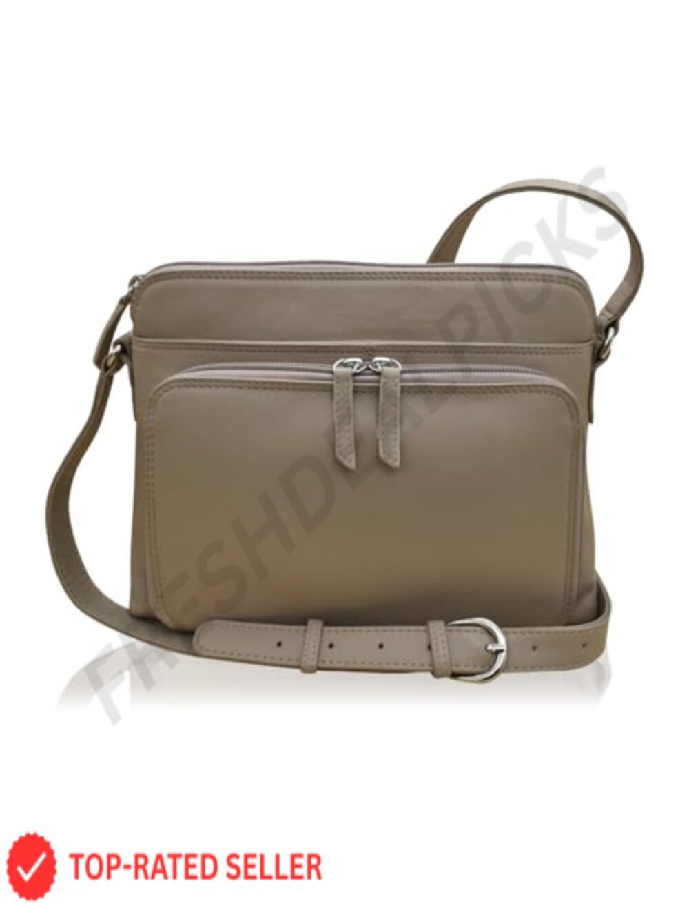 Genuine Leather Crossbody Bag for Women RFID Blocking Organizer Adjustable Strap